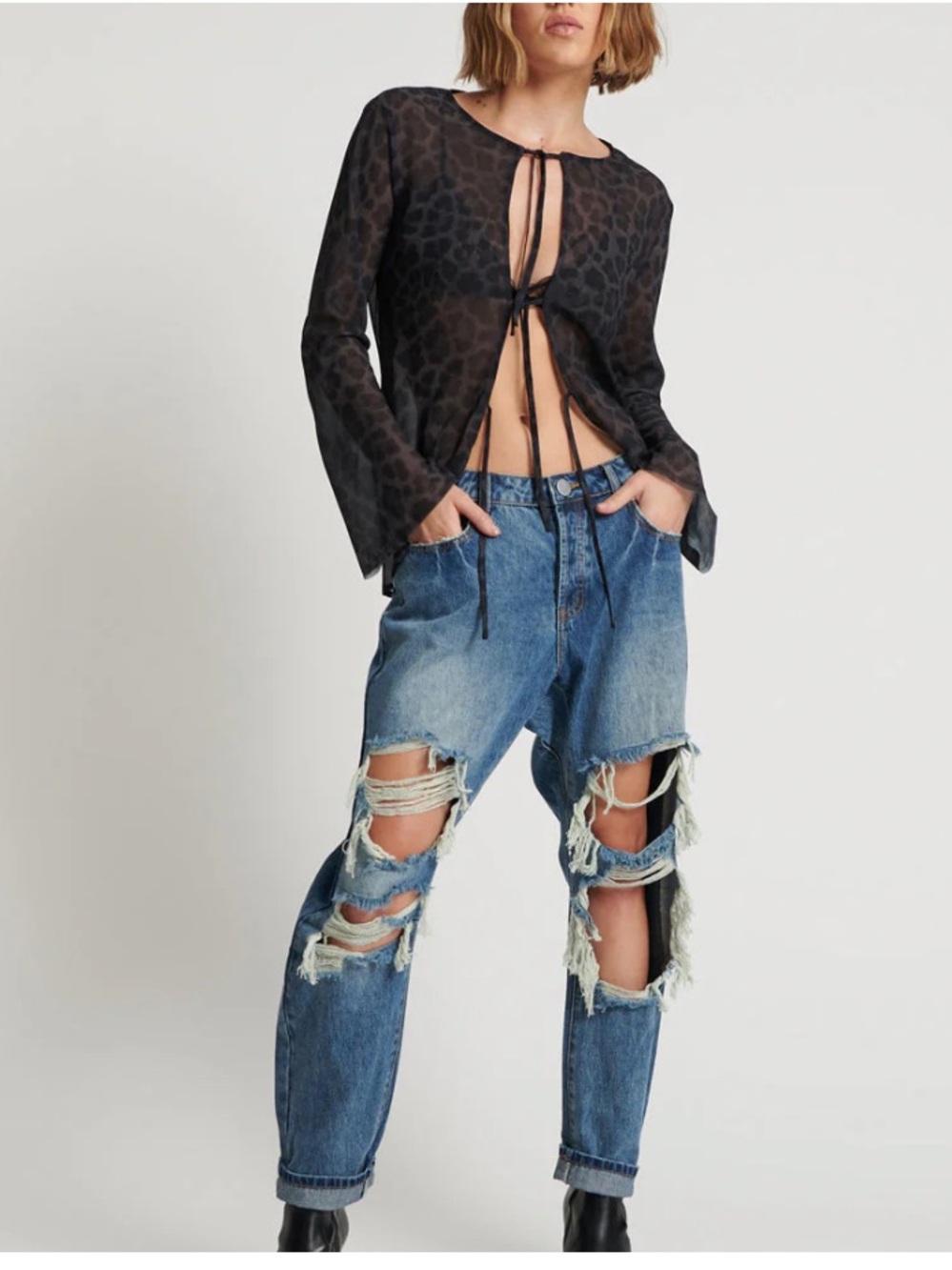 ONE TEASPOON Blue Love SAINTS Boyfriend Jeans.